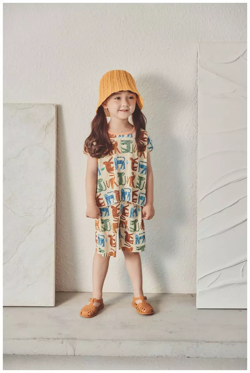 Mimico - Korean Children Fashion - #prettylittlegirls - Leopard Wrinkle Top Bottom Set - 9