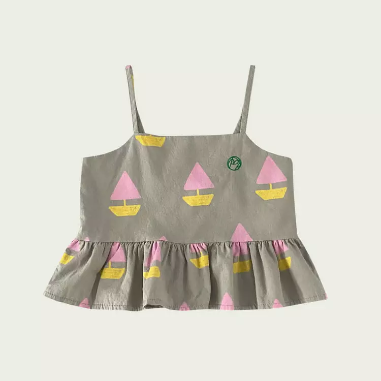 Mini Ps Market - Korean Children Fashion - #childrensboutique - Boat All Over Woven Tank Top - 3