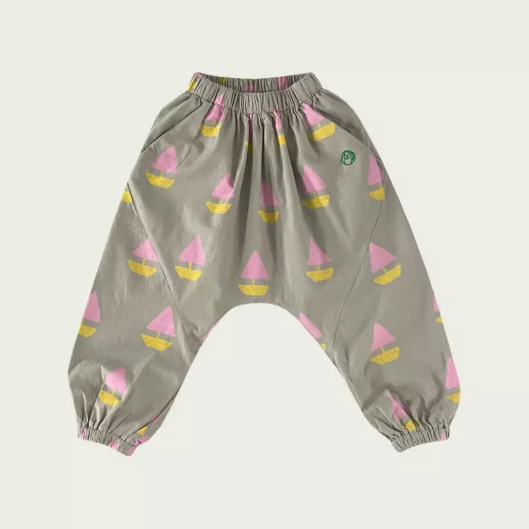 Mini Ps Market - Korean Children Fashion - #designkidswear - Boat All Over Woven Baggy Pants - 2