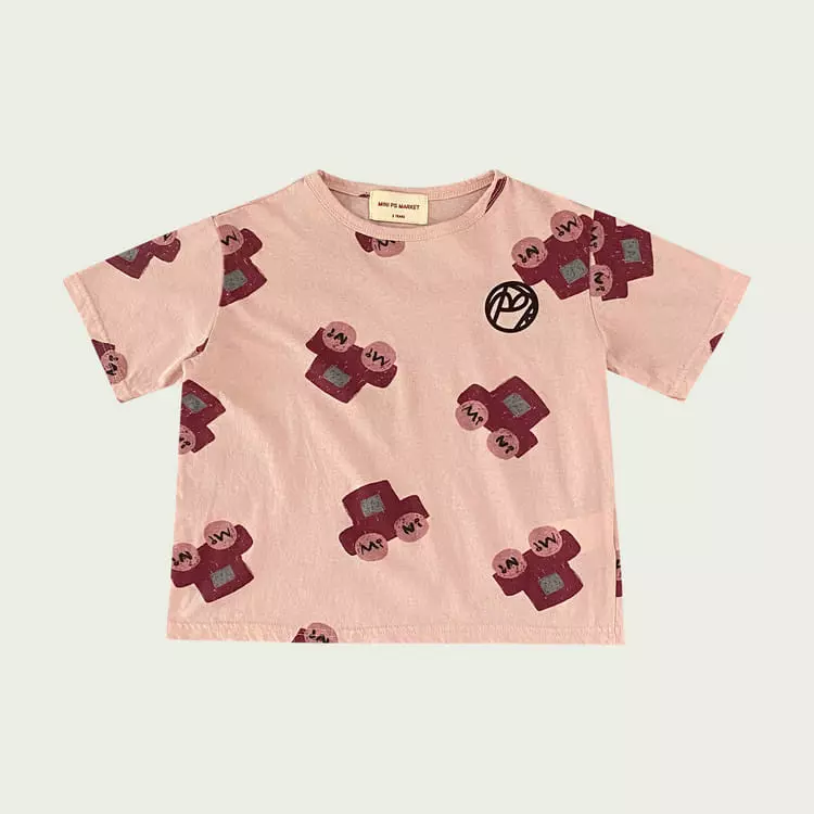 Mini Ps Market - Korean Children Fashion - #kidsshorts - Mini Car All Over Short Sleeves Tee - 2