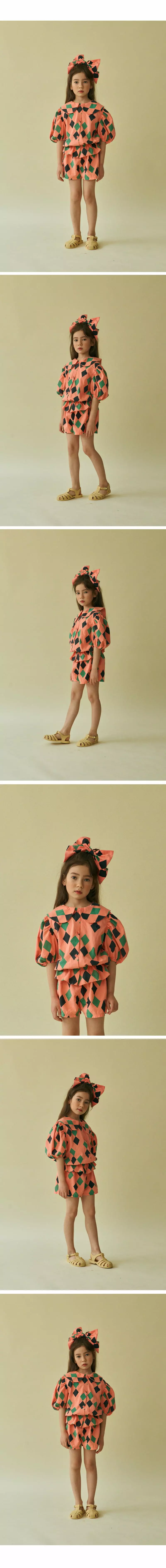 Mini Ps Market - Korean Children Fashion - #kidsstore - Argyle All Over Woven Blouse