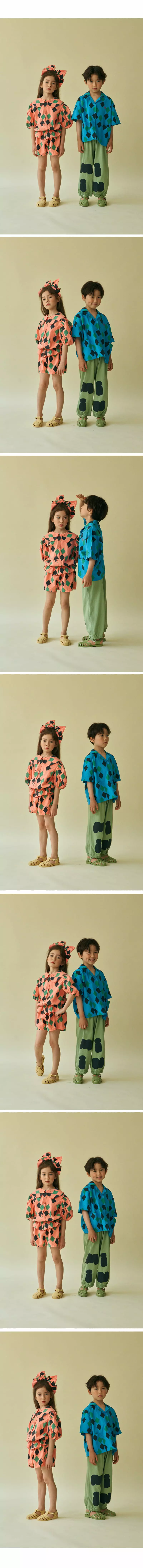 Mini Ps Market - Korean Children Fashion - #kidzfashiontrend - Argyle All Over Woven Blouse - 2