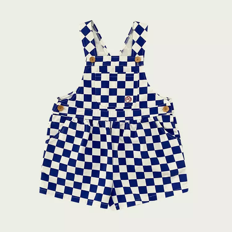 Mini Ps Market - Korean Children Fashion - #minifashionista - Check Board Woven Overalls Shorts - 2