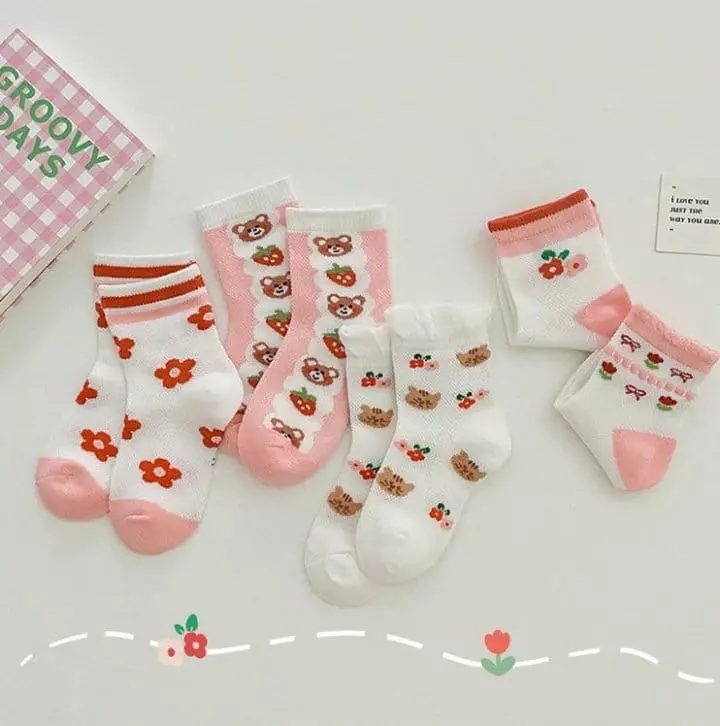 Miso - Korean Children Fashion - #Kfashion4kids - Flower Strawberry Socks Set