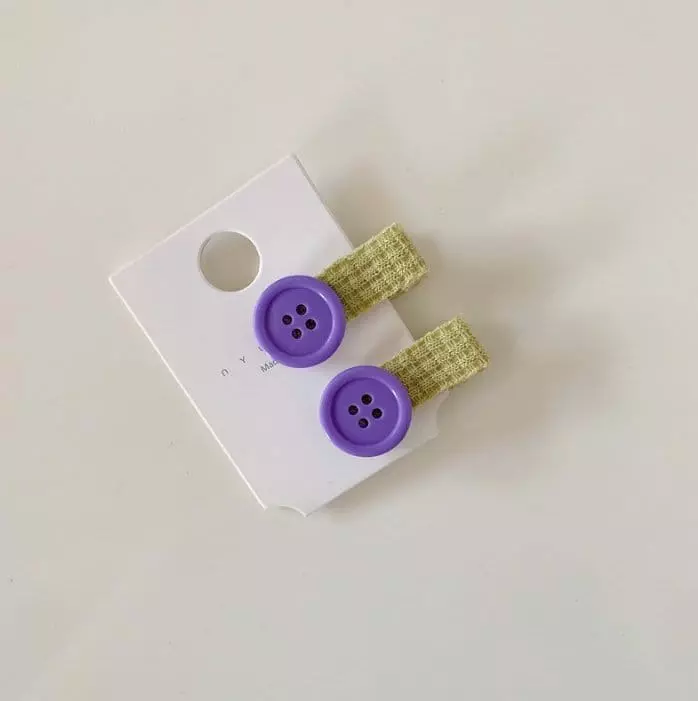 Miso - Korean Children Fashion - #childrensboutique - Button Hairpin - 5