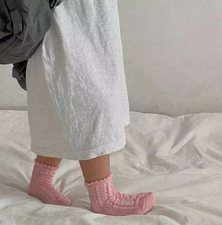 Miso - Korean Children Fashion - #childrensboutique - Pink Flower Socks Set - 7