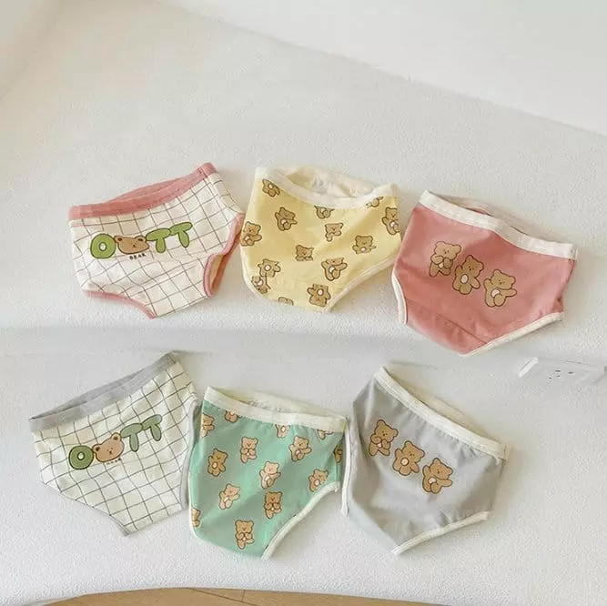 Miso - Korean Children Fashion - #discoveringself - Bear Three Underwear Set