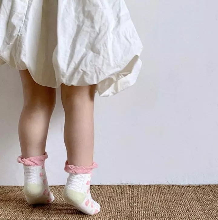 Miso - Korean Children Fashion - #fashionkids - Pink Flower Socks Set - 10