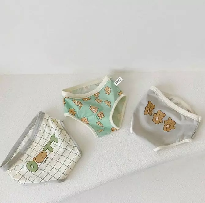 Miso - Korean Children Fashion - #kidzfashiontrend - Bear Three Underwear Set - 5