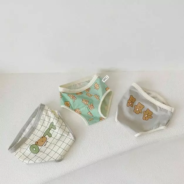 Miso - Korean Children Fashion - #littlefashionista - Bear Three Underwear Set - 7