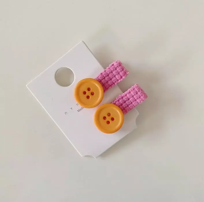 Miso - Korean Children Fashion - #toddlerclothing - Button Hairpin - 2