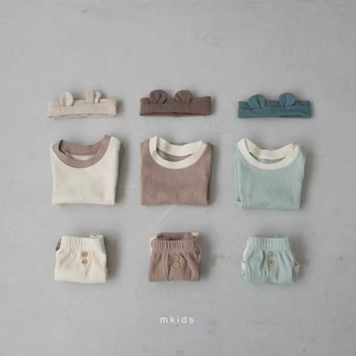 Mkids - Korean Baby Fashion - #babyfashion - Waffle Top Bottom Set - 10