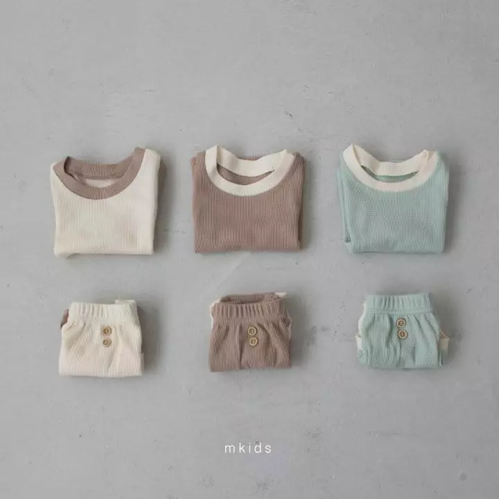 Mkids - Korean Baby Fashion - #babyfever - Waffle Top Bottom Set - 11