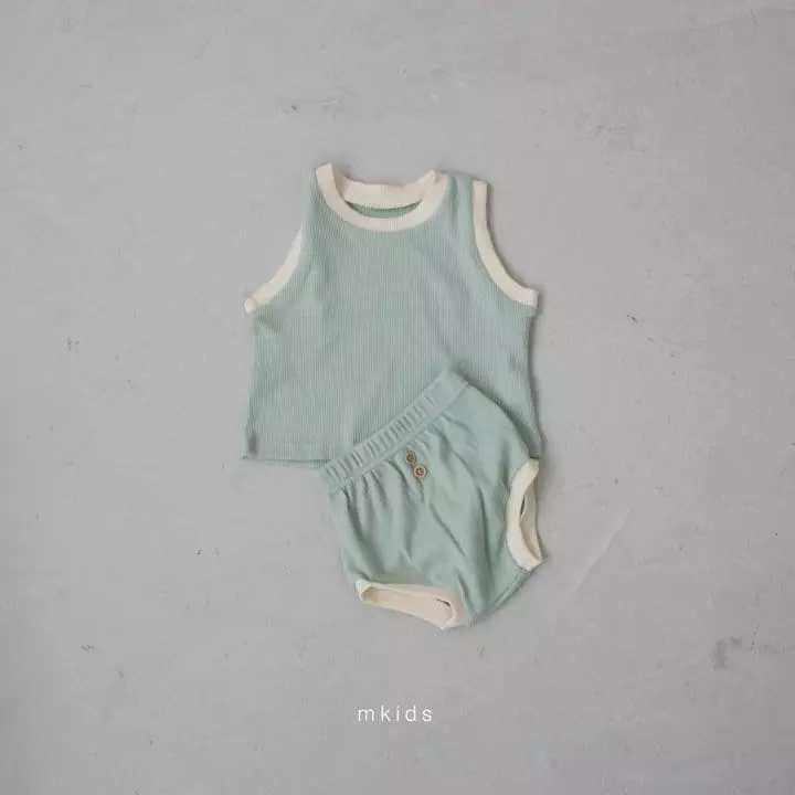 Mkids - Korean Baby Fashion - #babyoutfit - Waffle Top Bottom Set