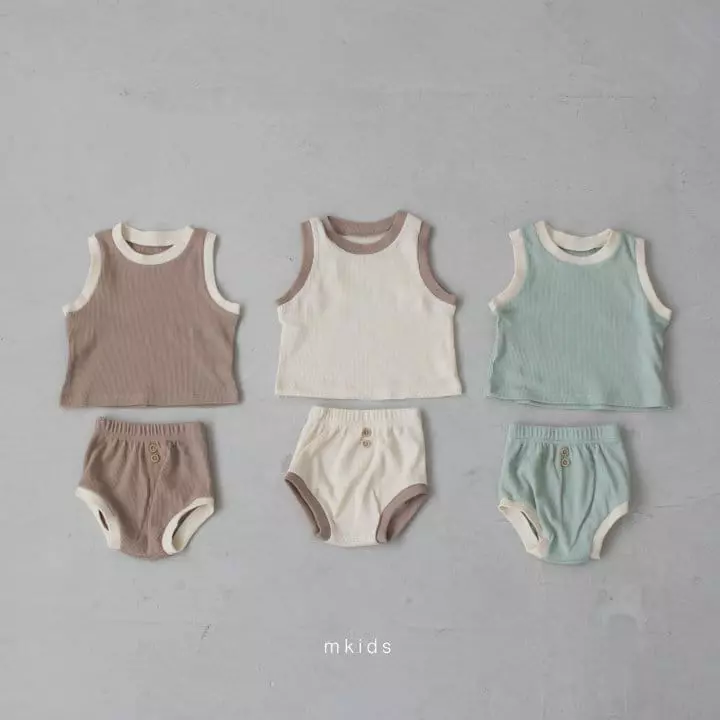 Mkids - Korean Baby Fashion - #babywear - Waffle Top Bottom Set - 4