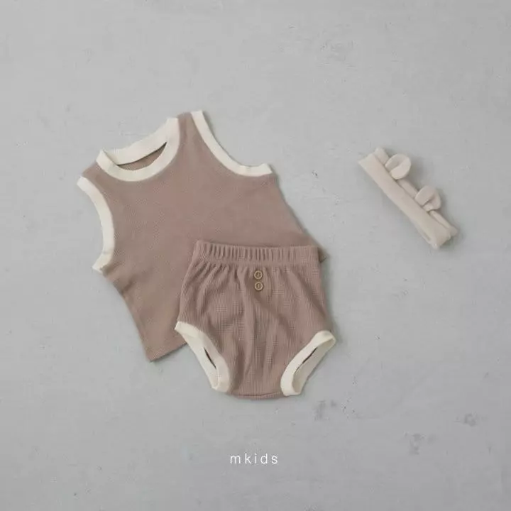 Mkids - Korean Baby Fashion - #onlinebabyshop - Waffle Top Bottom Set - 5