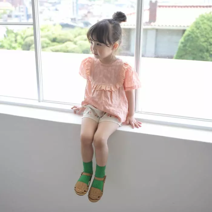 Momo Ann - Korean Children Fashion - #kidzfashiontrend - Flower Embroidery Shorts - 12