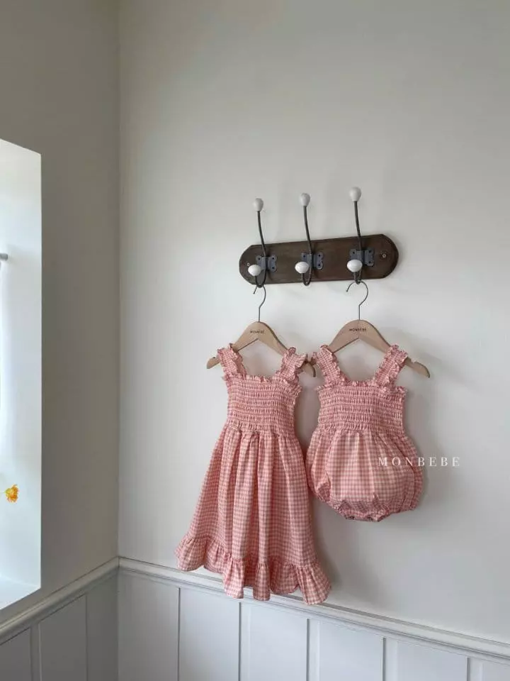 Monbebe - Korean Baby Fashion - #babygirlfashion - Check French Bodysuit - 6