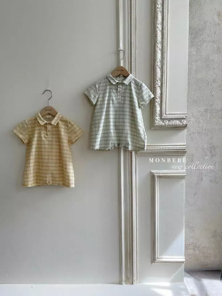 Monbebe - Korean Baby Fashion - #babylifestyle - Summer Check Bodysuit - 4