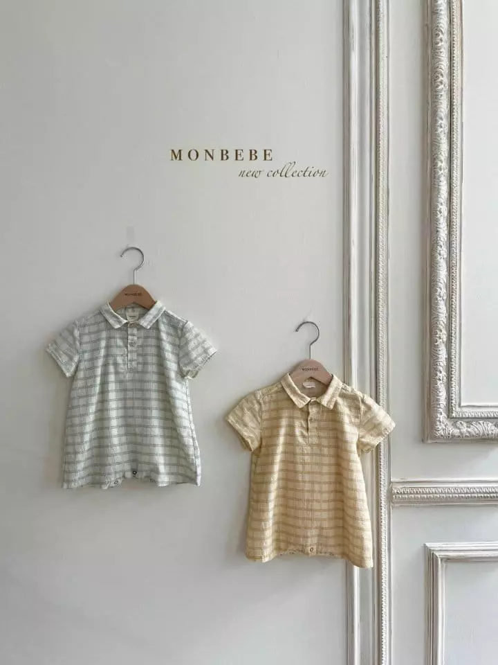 Monbebe - Korean Baby Fashion - #babyoutfit - Summer Check Bodysuit - 6