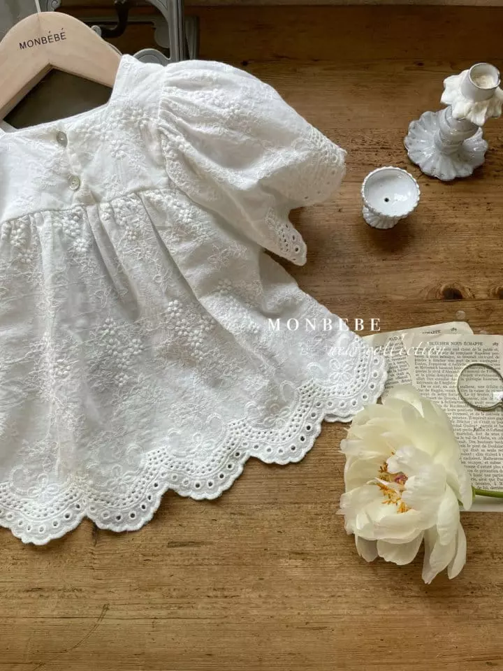 Monbebe - Korean Children Fashion - #kidsshorts - J Lace Blouse - 12