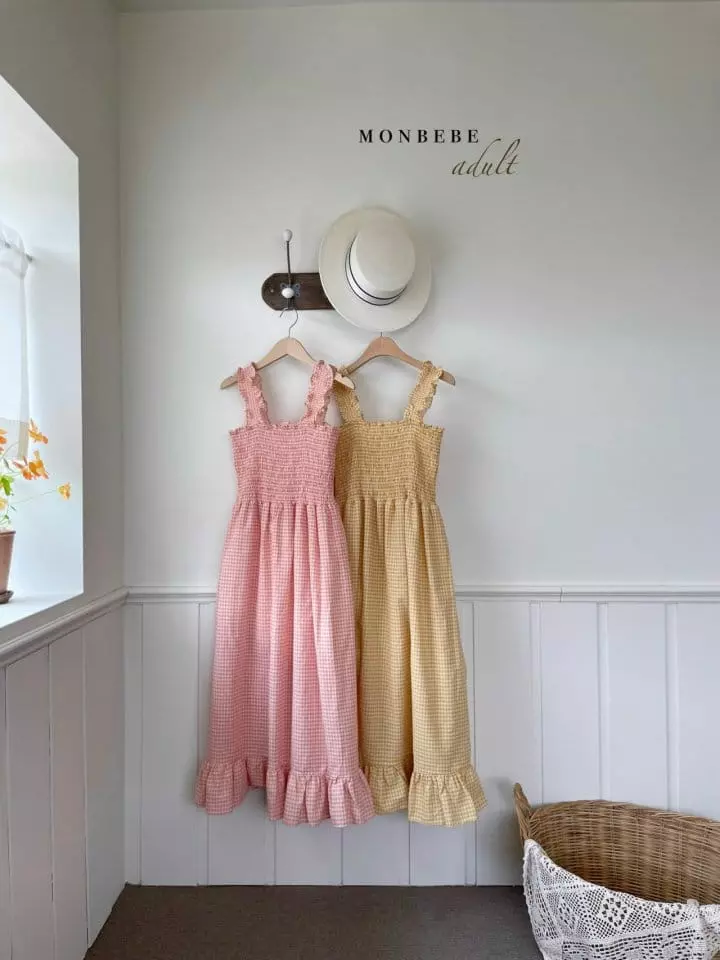 Monbebe - Korean Women Fashion - #womensfashion - Mom Check French One-piece