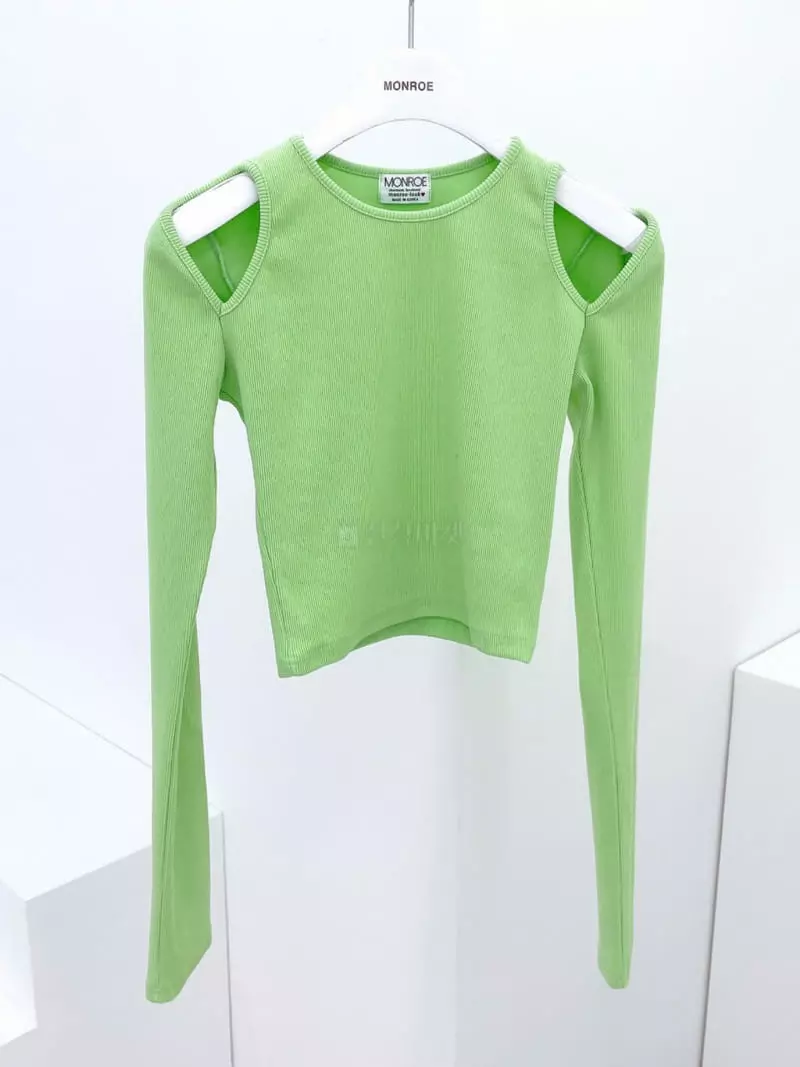 Monroe - Korean Women Fashion - #momslook - Shoulder Bbung Tee - 3