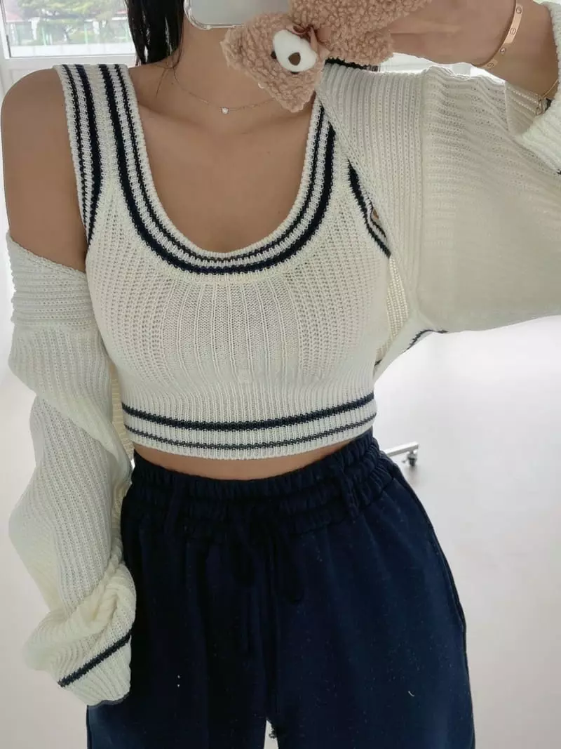 Monroe - Korean Women Fashion - #momslook - Color Bolero Set - 3
