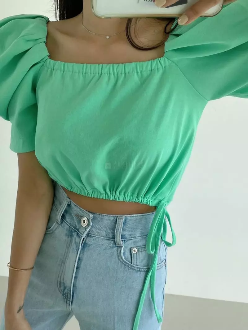 Monroe - Korean Women Fashion - #momslook - Pong Pong Puff Tee