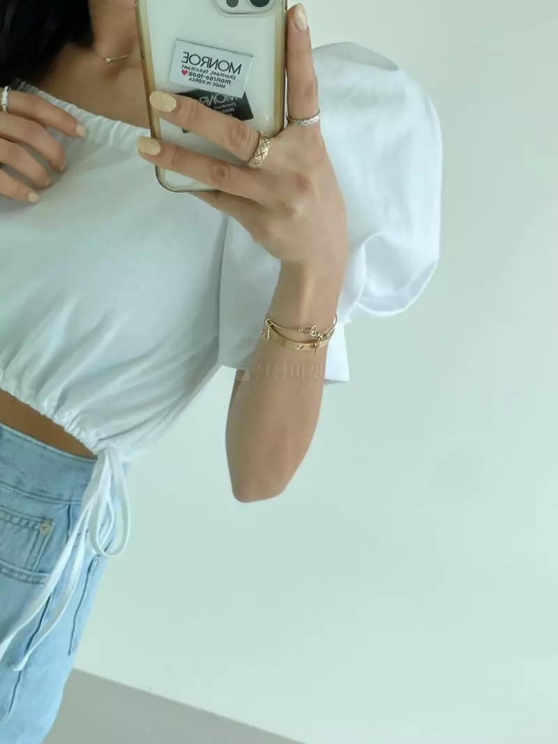Monroe - Korean Women Fashion - #momslook - Pong Pong Puff Tee - 3