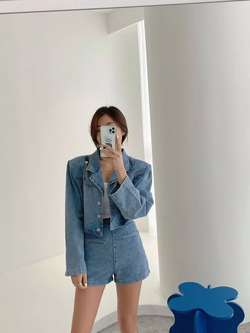 Monroe - Korean Women Fashion - #momslook - Tailor Denim Jacket - 2