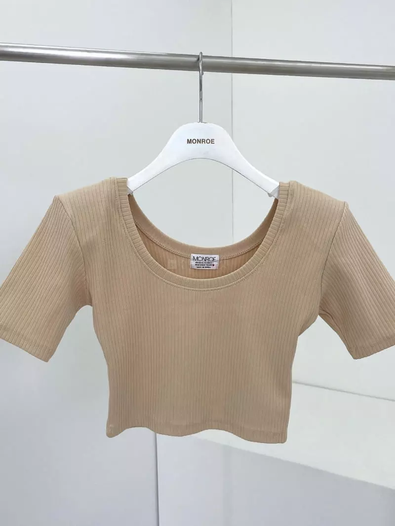 Monroe - Korean Women Fashion - #momslook - Tantan Rib Crop Tee