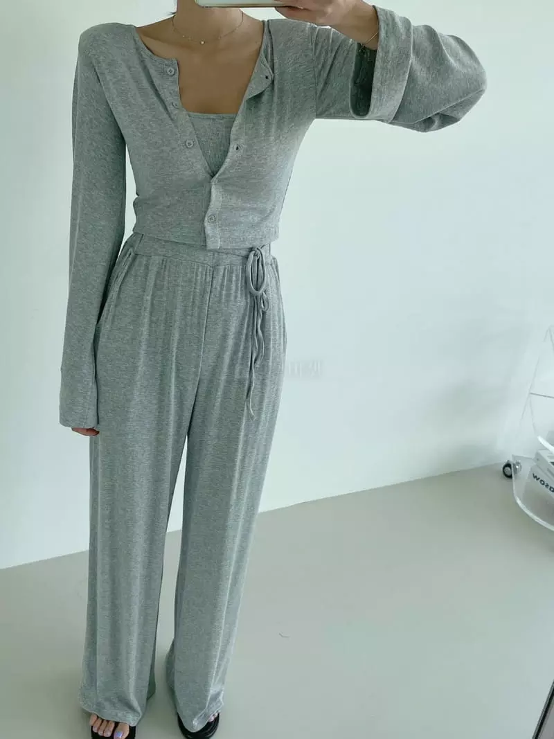 Monroe - Korean Women Fashion - #momslook - Charlang String Wide Pants