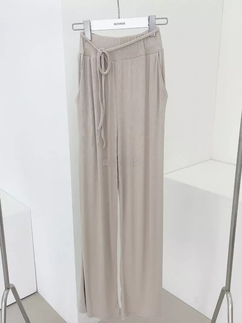 Monroe - Korean Women Fashion - #momslook - Charlang String Wide Pants - 3