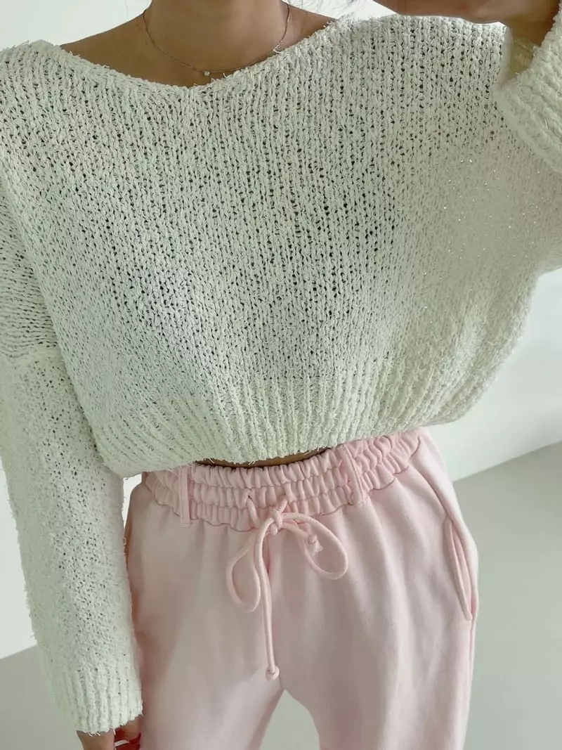 Monroe - Korean Women Fashion - #pursuepretty - Off Crop Knit