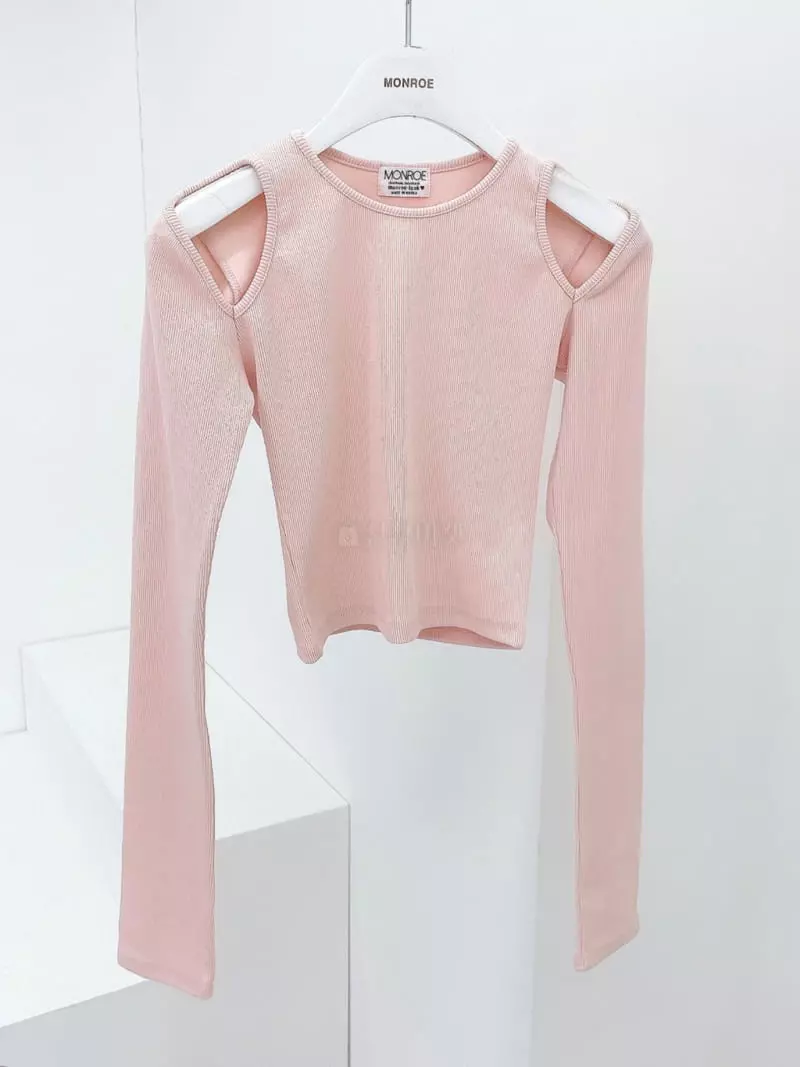 Monroe - Korean Women Fashion - #thelittlethings - Shoulder Bbung Tee - 2
