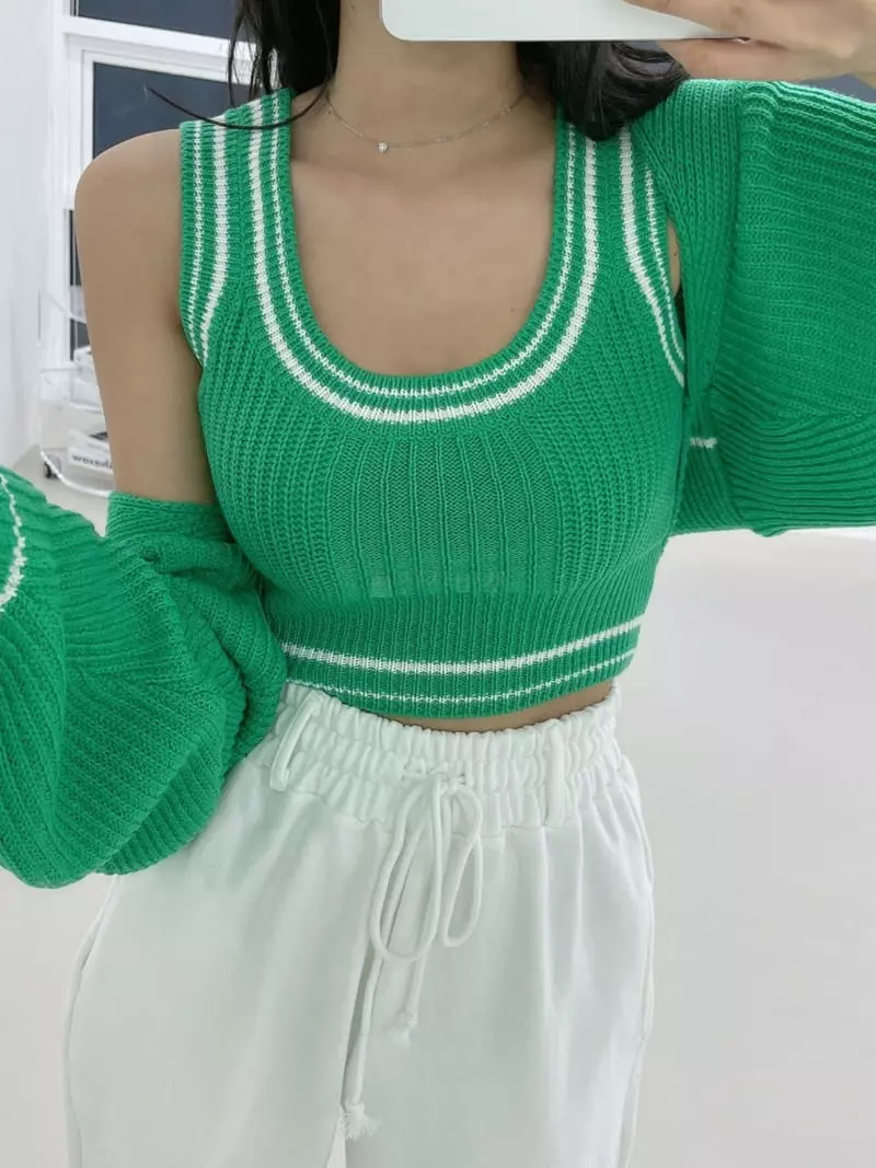 Monroe - Korean Women Fashion - #womensfashion - Color Bolero Set - 2
