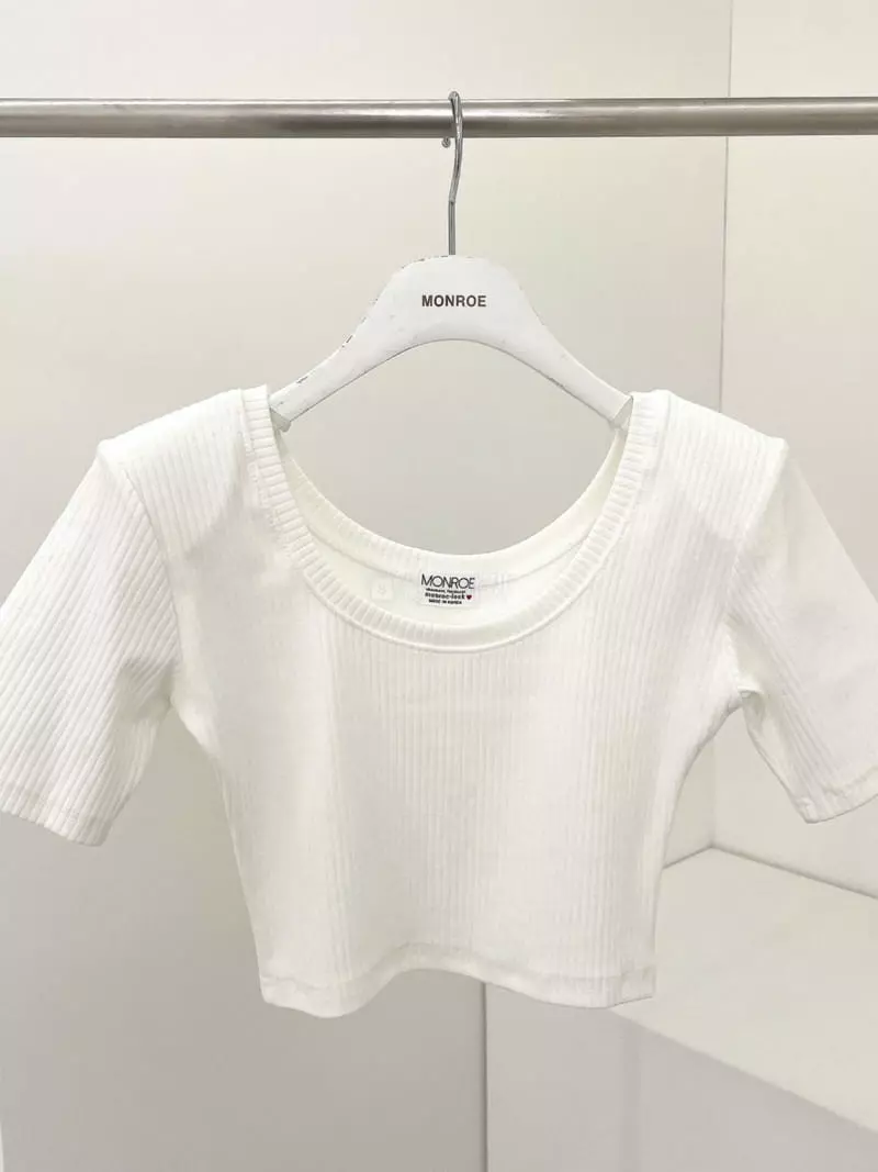 Monroe - Korean Women Fashion - #womensfashion - Tantan Rib Crop Tee - 2