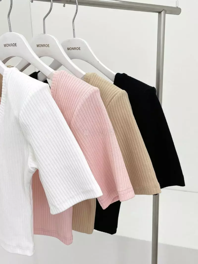 Monroe - Korean Women Fashion - #momslook - Tantan Rib Crop Tee - 4
