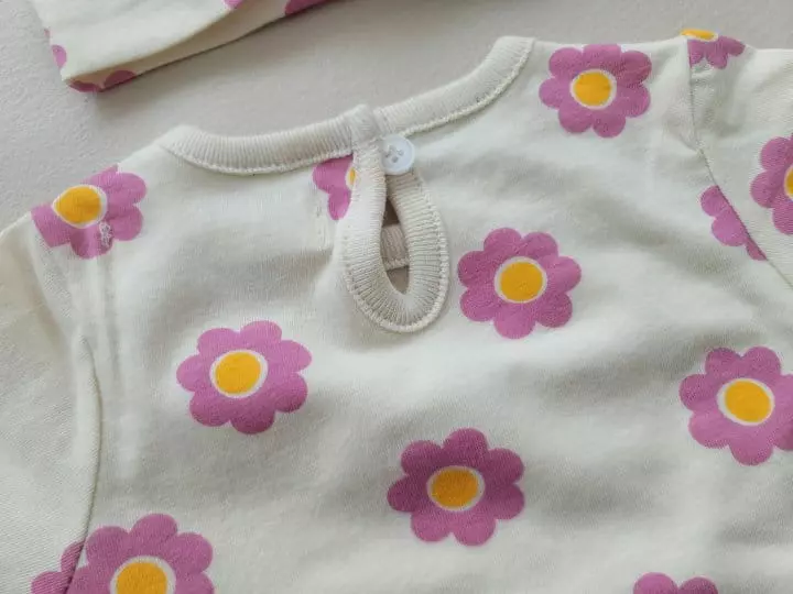 Moran - Korean Baby Fashion - #babylifestyle - Mong Flwoer Bodysuit with Hairband - 6