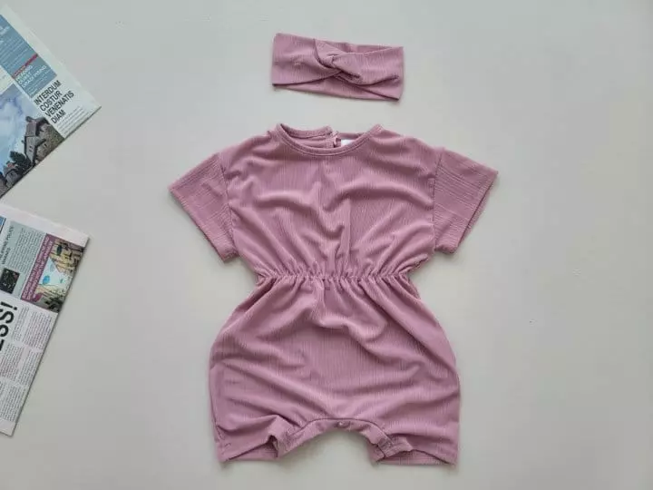 Moran - Korean Baby Fashion - #smilingbaby - Cool Pleats Bodysuit with Hairband - 9