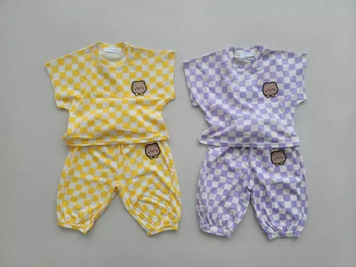 Moran - Korean Children Fashion - #designkidswear - Ribbon Bear Top Bottom Set - 3