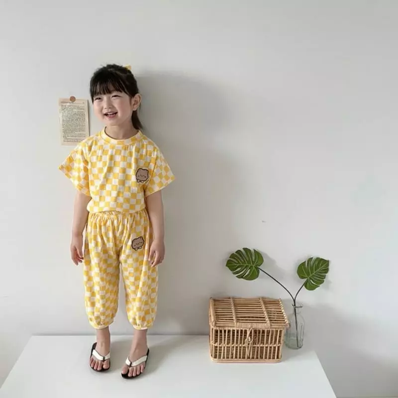 Moran - Korean Children Fashion - #designkidswear - Ribbon Bear Top Bottom Set - 4