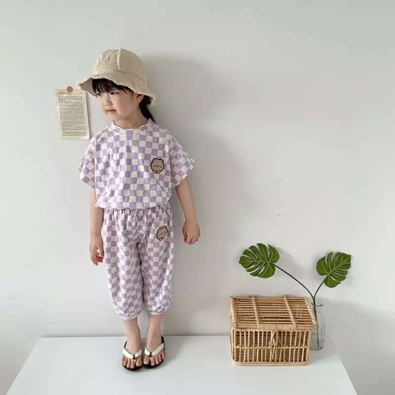 Moran - Korean Children Fashion - #kidsshorts - Ribbon Bear Top Bottom Set - 6