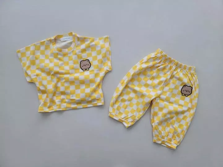 Moran - Korean Children Fashion - #kidzfashiontrend - Ribbon Bear Top Bottom Set - 8