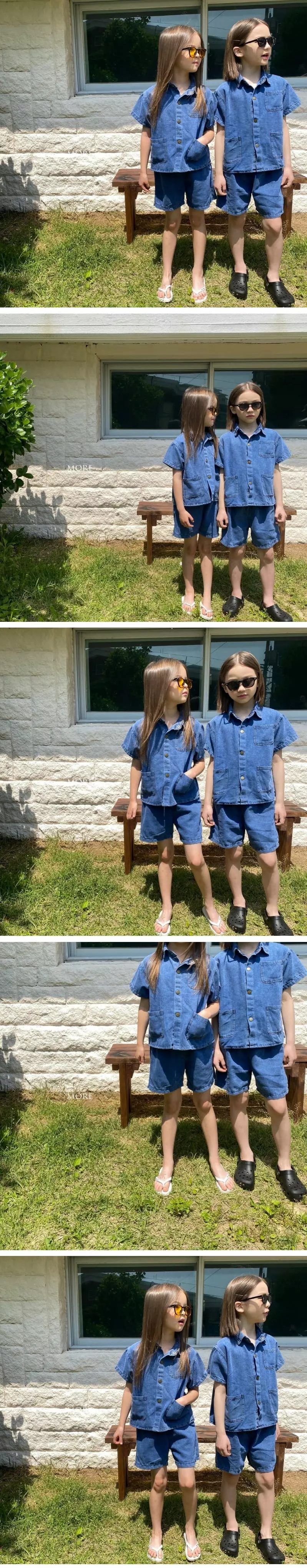 More - Korean Children Fashion - #Kfashion4kids - Denim Top Bottom Set - 2