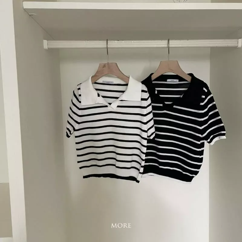 More - Korean Children Fashion - #Kfashion4kids - Strpes Summer Knit Tee