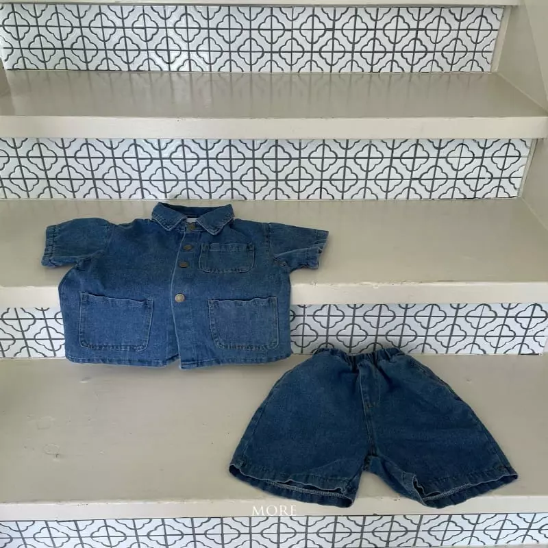 More - Korean Children Fashion - #kidzfashiontrend - Denim Top Bottom Set