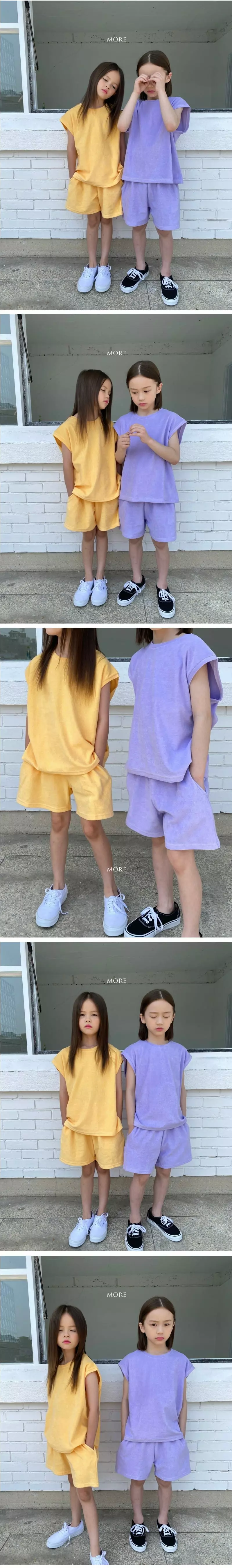 More - Korean Children Fashion - #magicofchildhood - Terry Sleeveless Top Bottom Set - 2