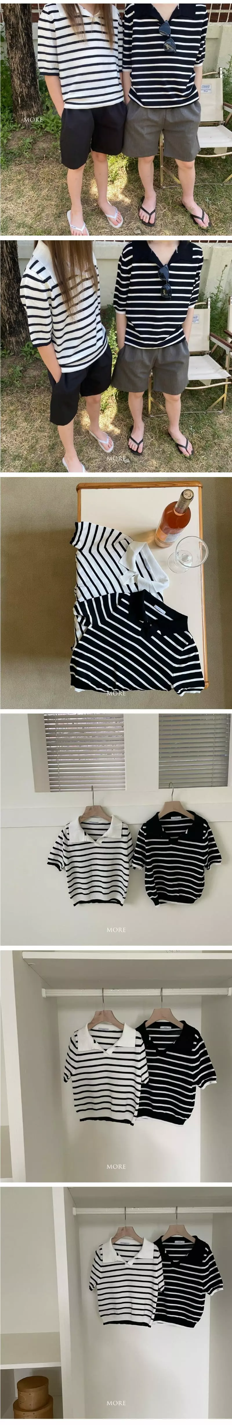 More - Korean Children Fashion - #magicofchildhood - Strpes Summer Knit Tee - 4